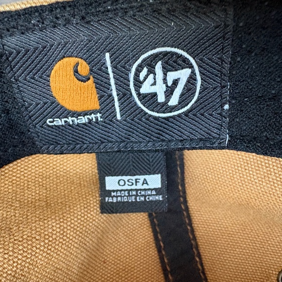 Carhartt x ’47 Brand Atlanta Braves Hat Tan Canvas Baseball Cap Adjustable OSFA - Picture 11 of 13